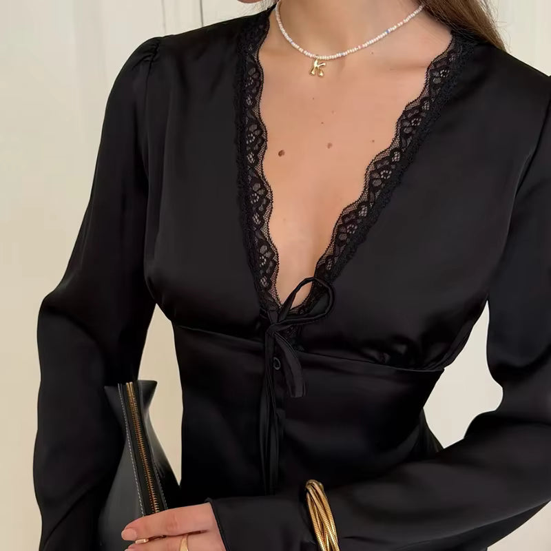 Naomi Satin V-Neck Tank Top