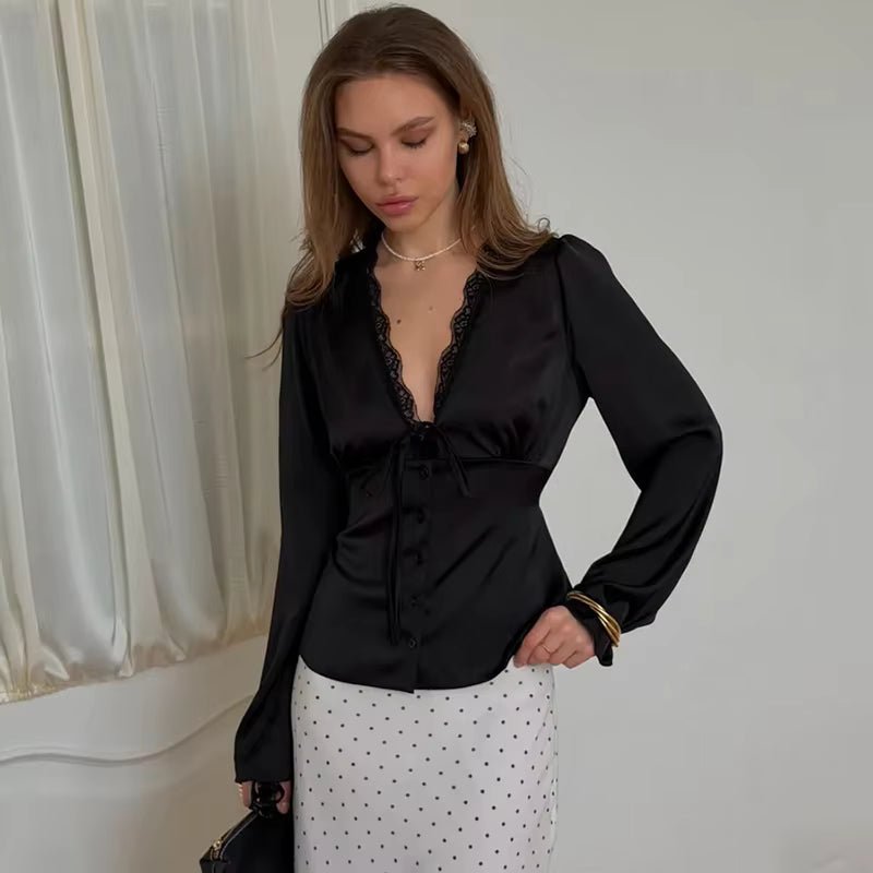 Naomi Satin V-Neck Tank Top