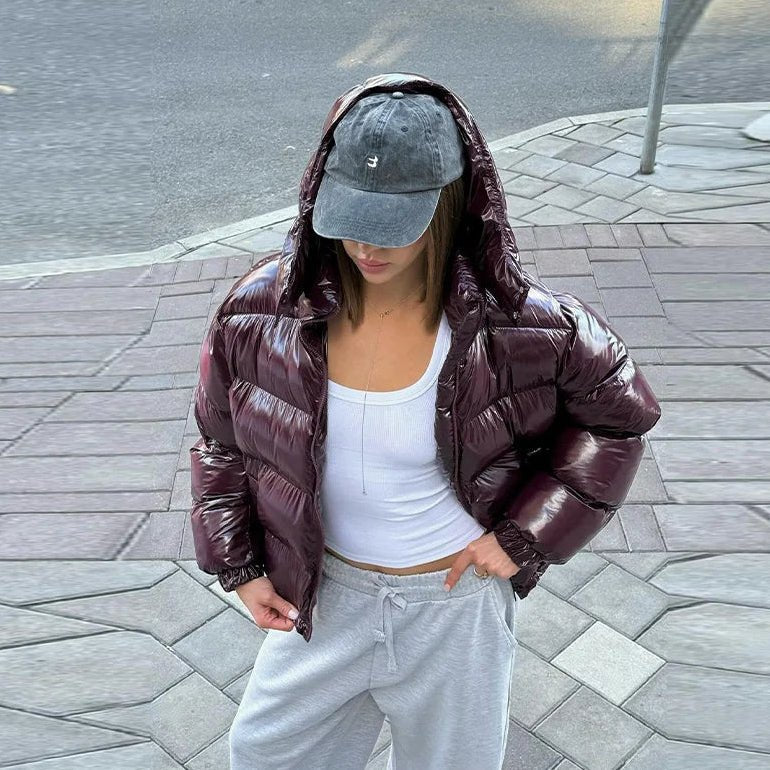 Nica vadderad jacka med huva