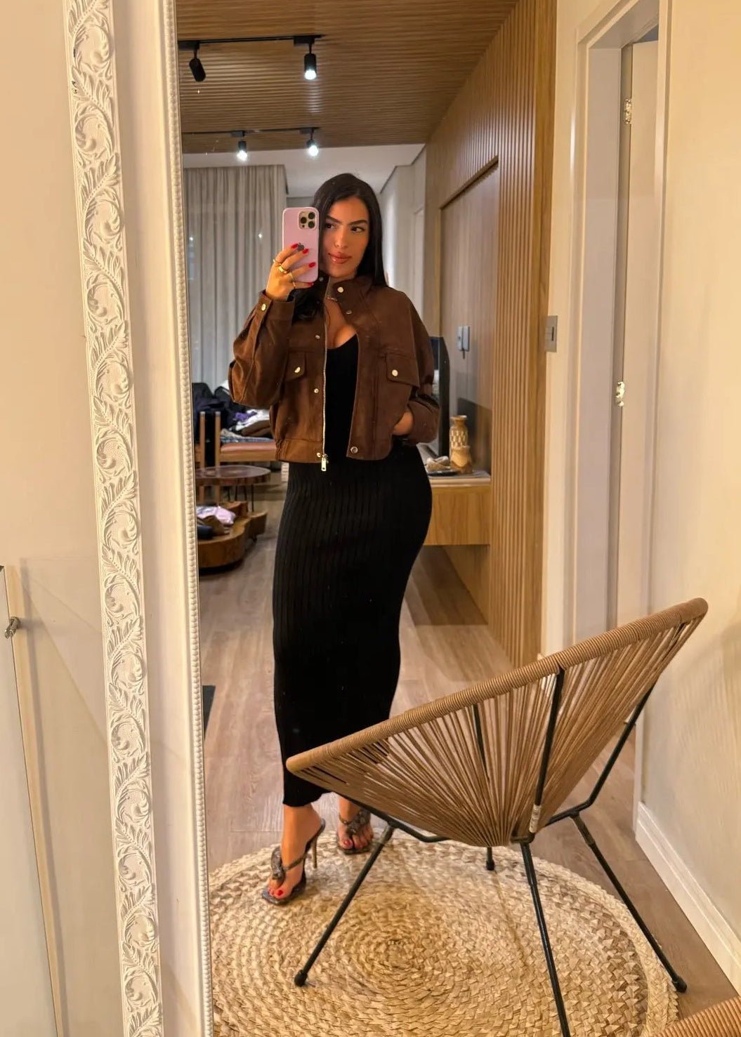 Nicole jacka i imiterad mocka