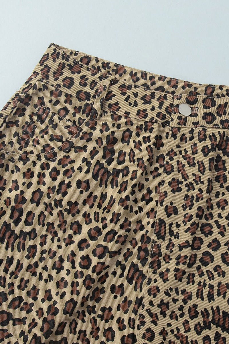 Nicole shorts med leopardmönster