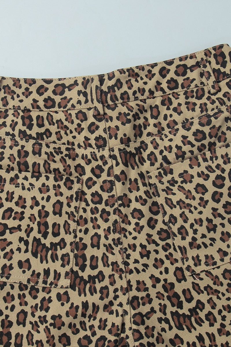 Nicole shorts med leopardmönster