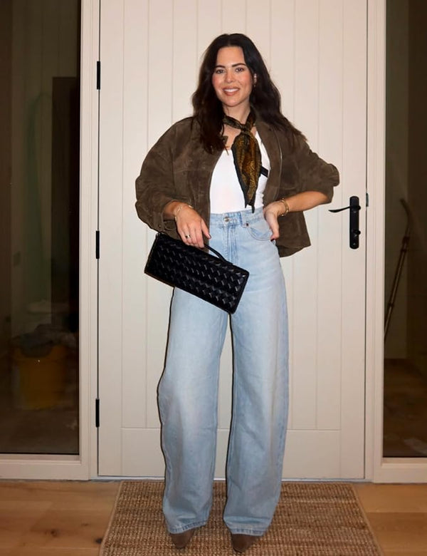 Nina vintagejacka i khakifärgat mockaimitation
