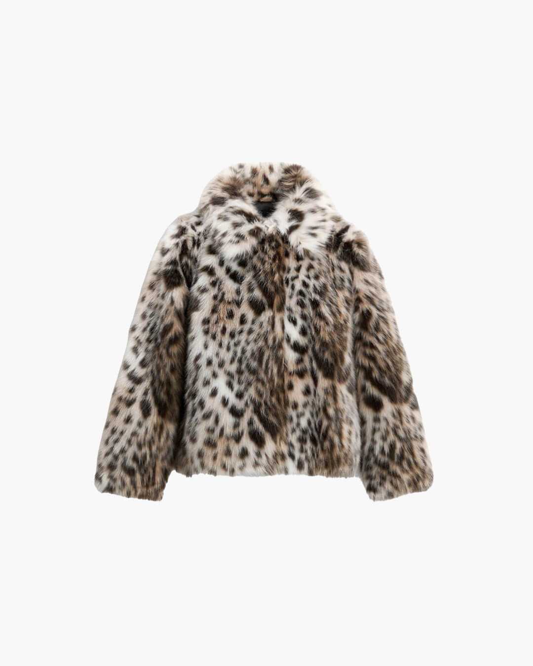 Nora leopardmönstrad kappa i fuskpäls