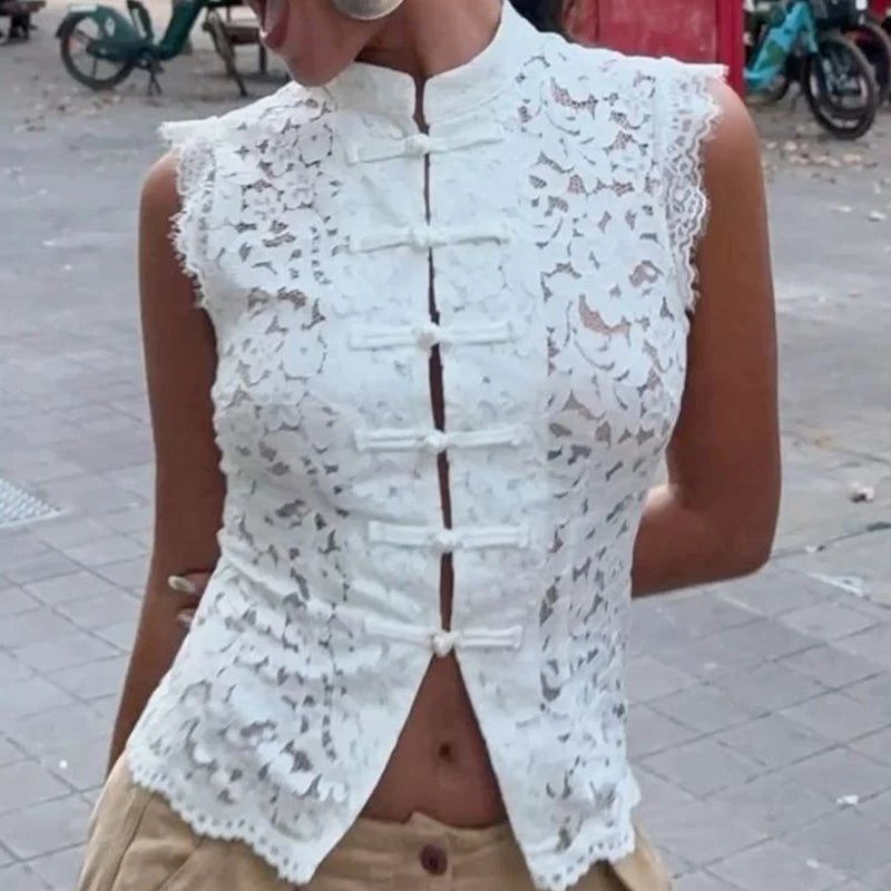 Odessa ärmlös spetstopp