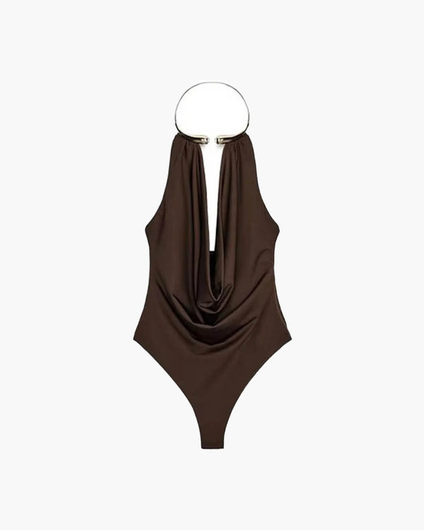 Ophelia draperad body med bar rygg