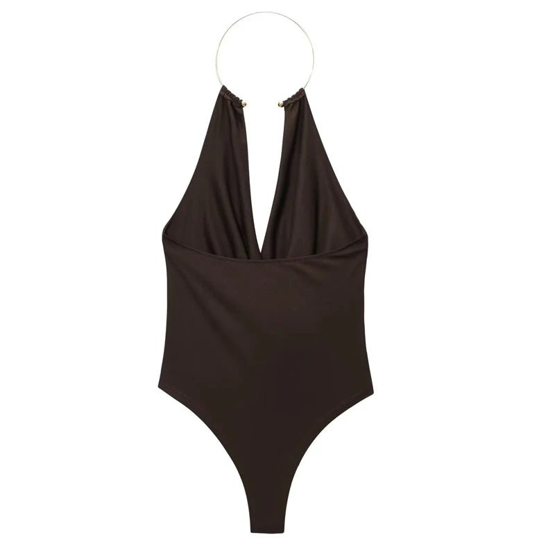 Ophelia draperad body med bar rygg