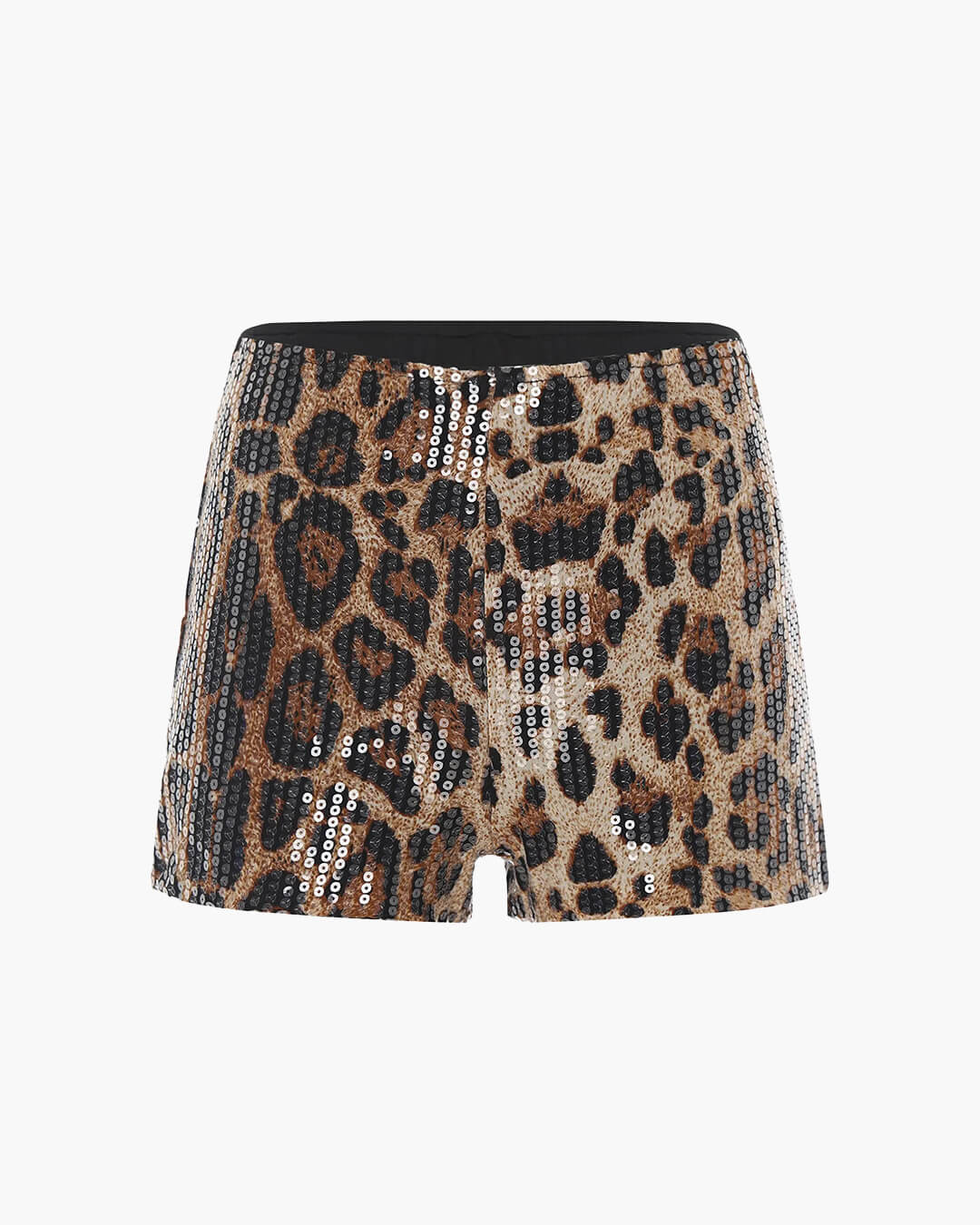 Quennie leopardmönstrade paljettshorts