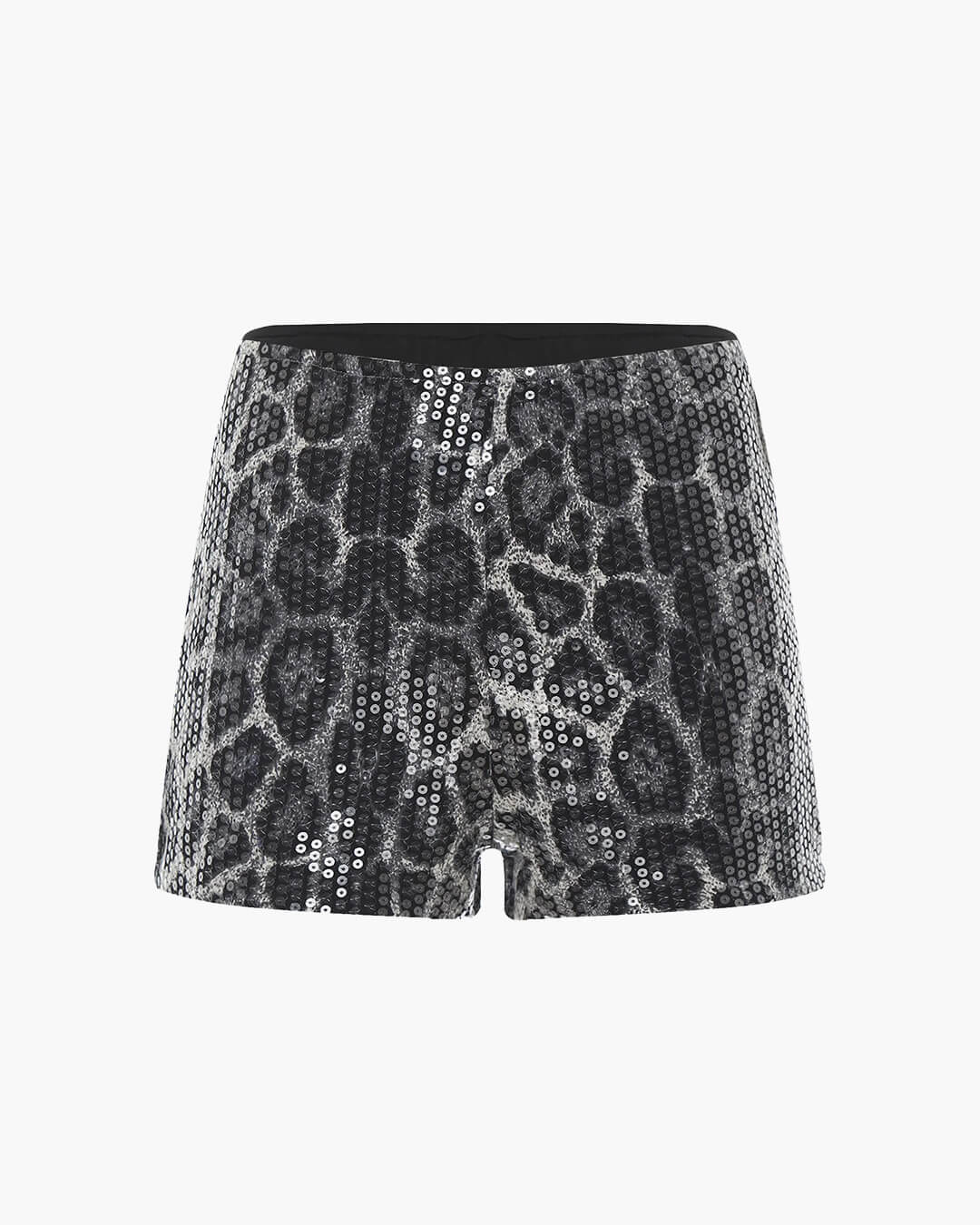 Quennie leopardmönstrade paljettshorts