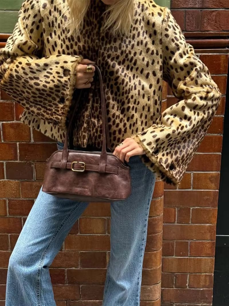 Rebecca Leopard Faux Fur Jacket