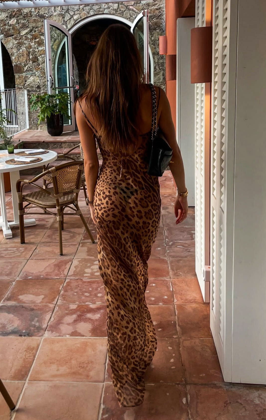Rocio skir maxiklänning med leopardmönster och camisole-skärning