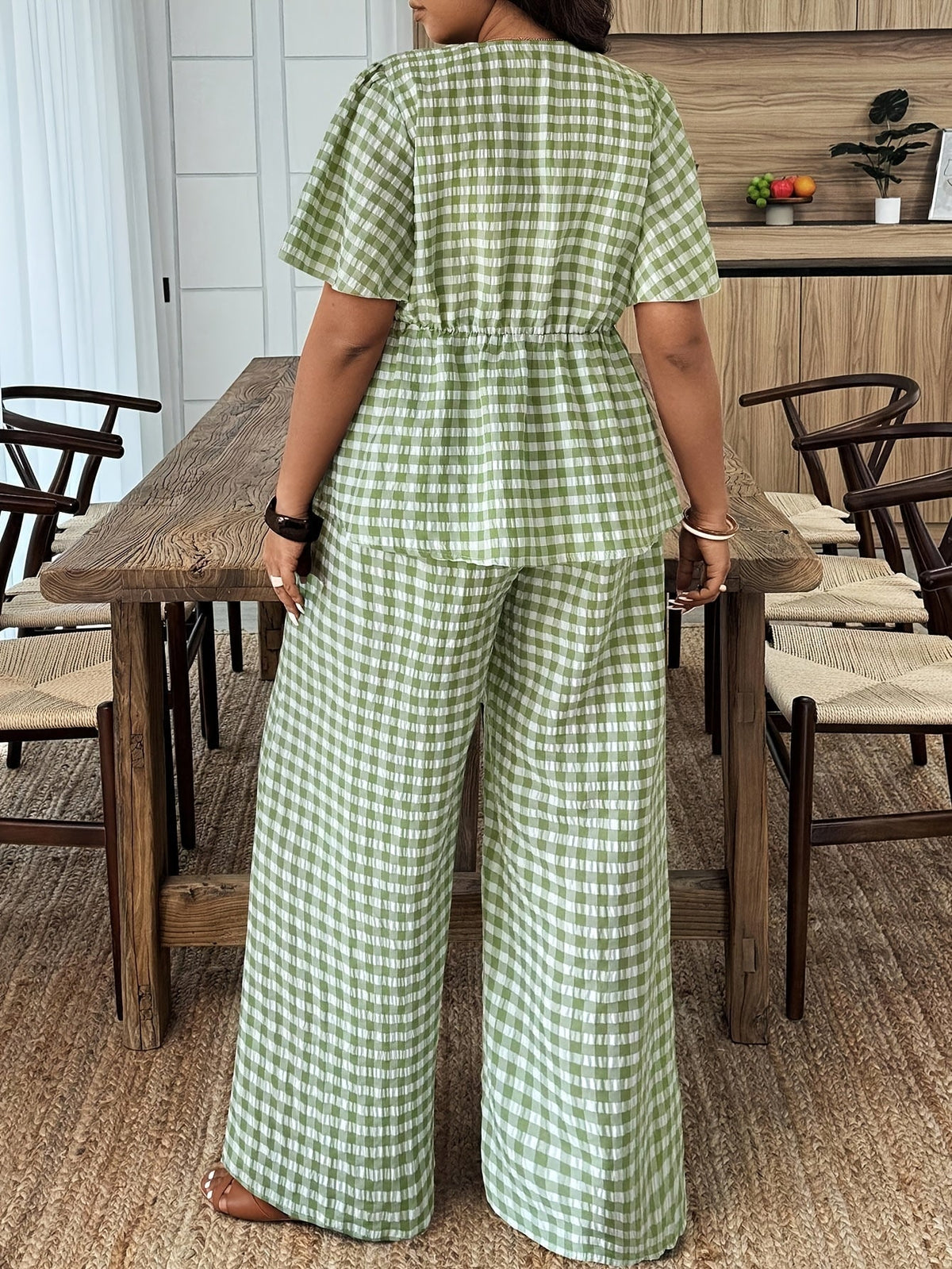 Roselyn rutigt sommarmatchset