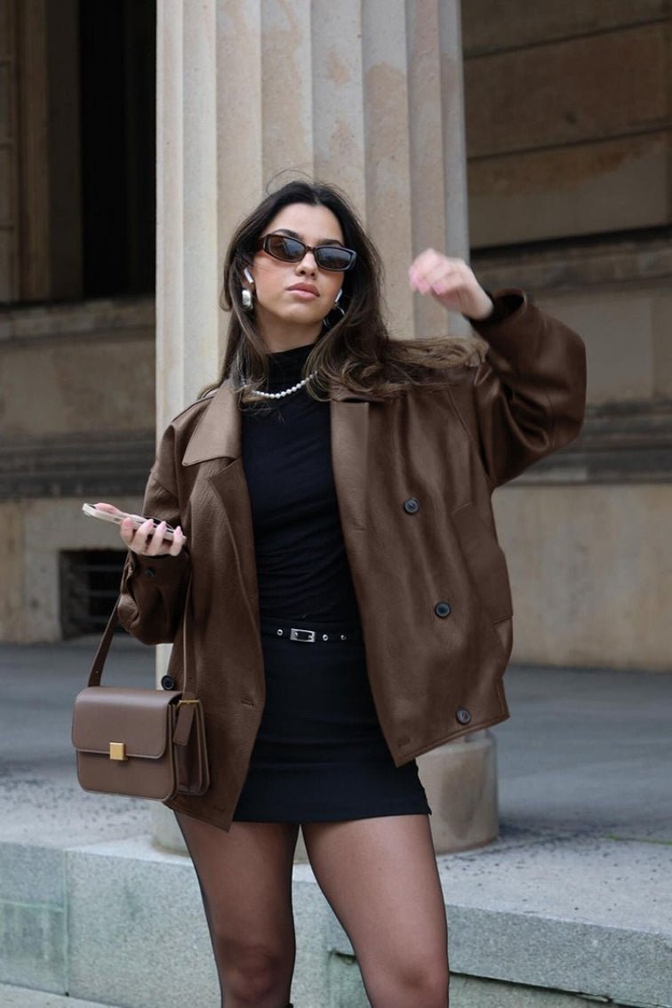 Sandra Vintage Relaxed Leather Coat