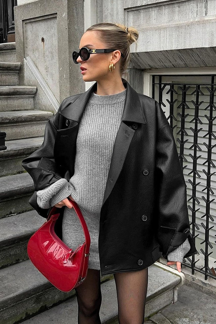 Sandra Vintage Relaxed Leather Coat