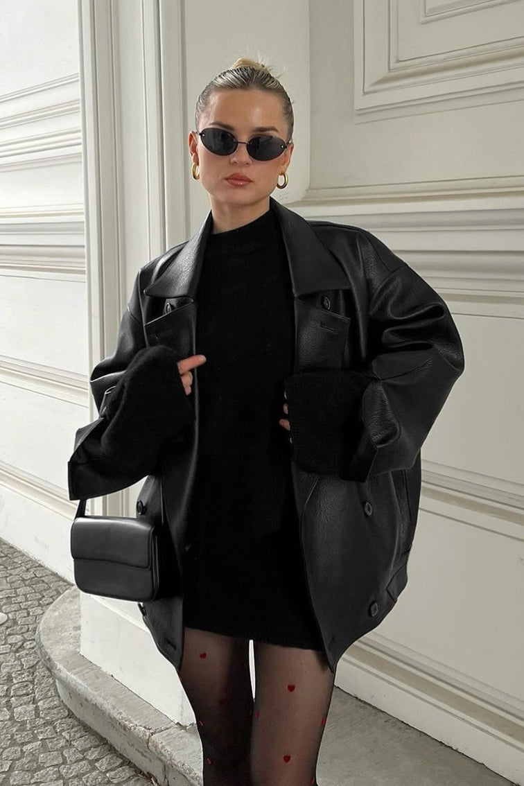 Sandra Vintage Relaxed Leather Coat