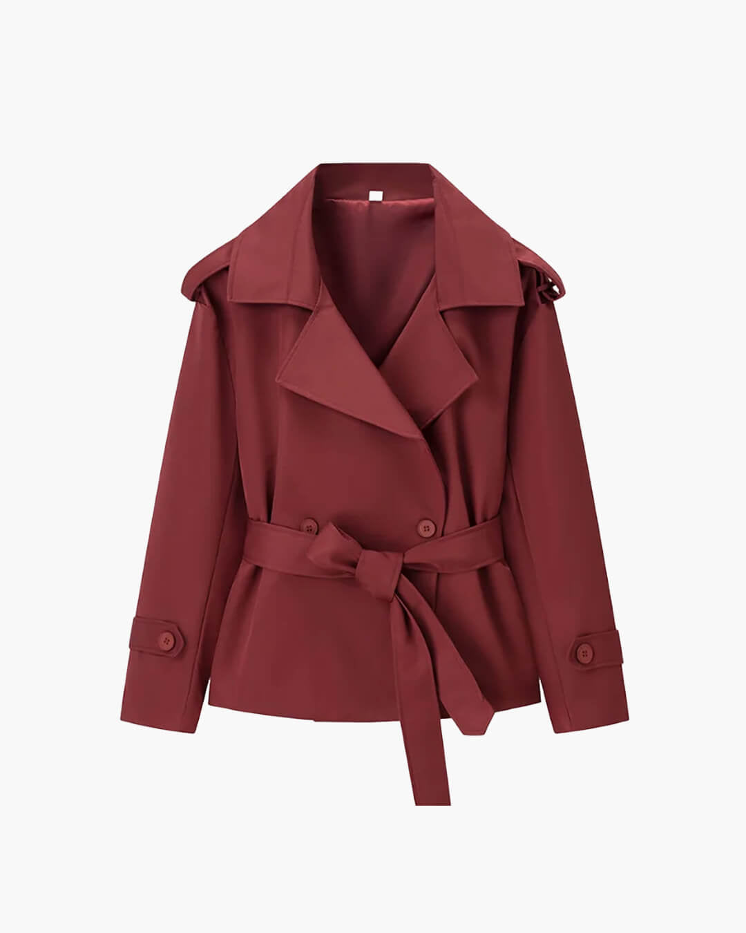 Sandy kort trenchcoat med snörning