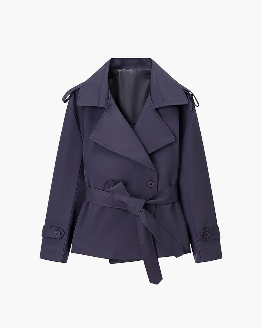 Sandy kort trenchcoat med snörning