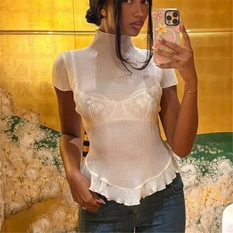 Sarahs ribbstickade polotröja