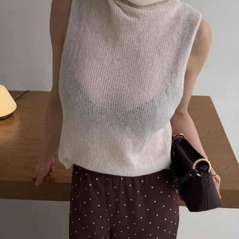 Genomskinlig oversized-tröja med utskärningar