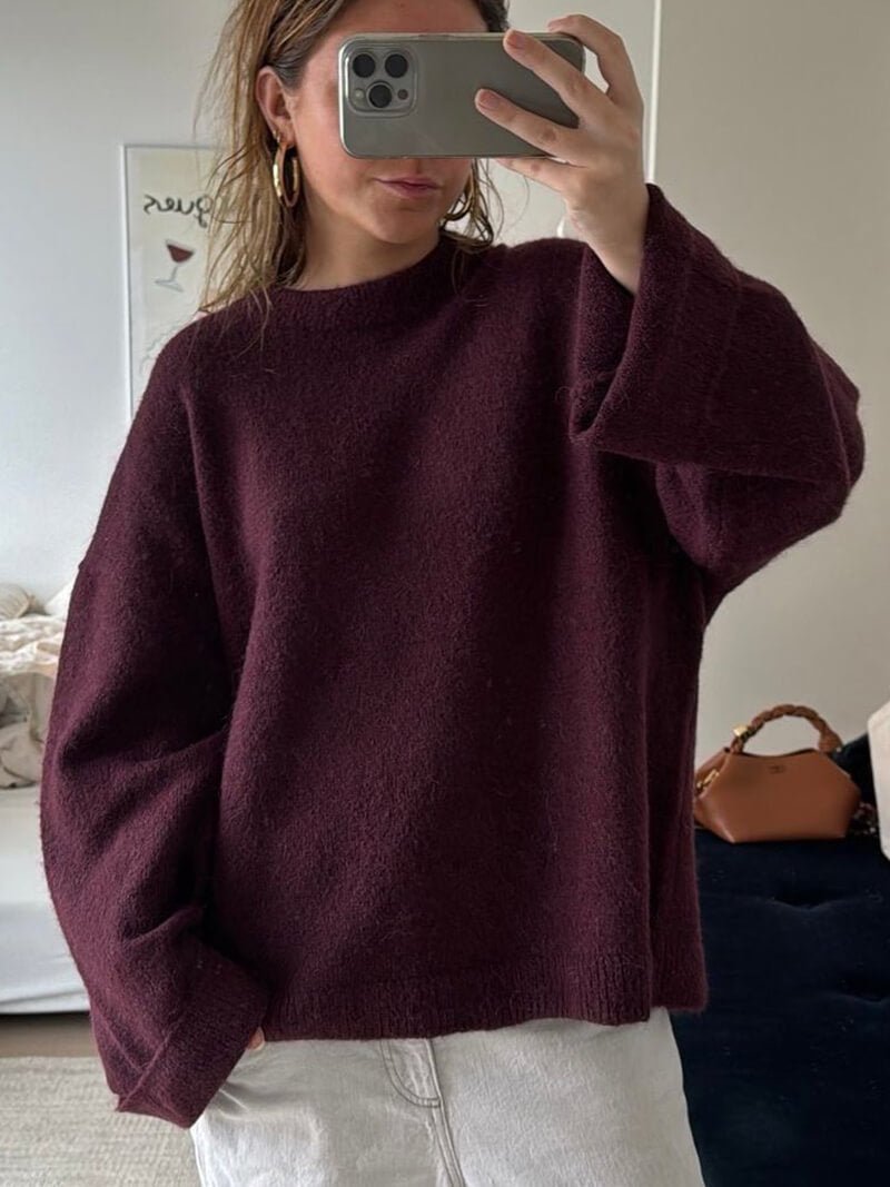 Shiela vinröd pullover