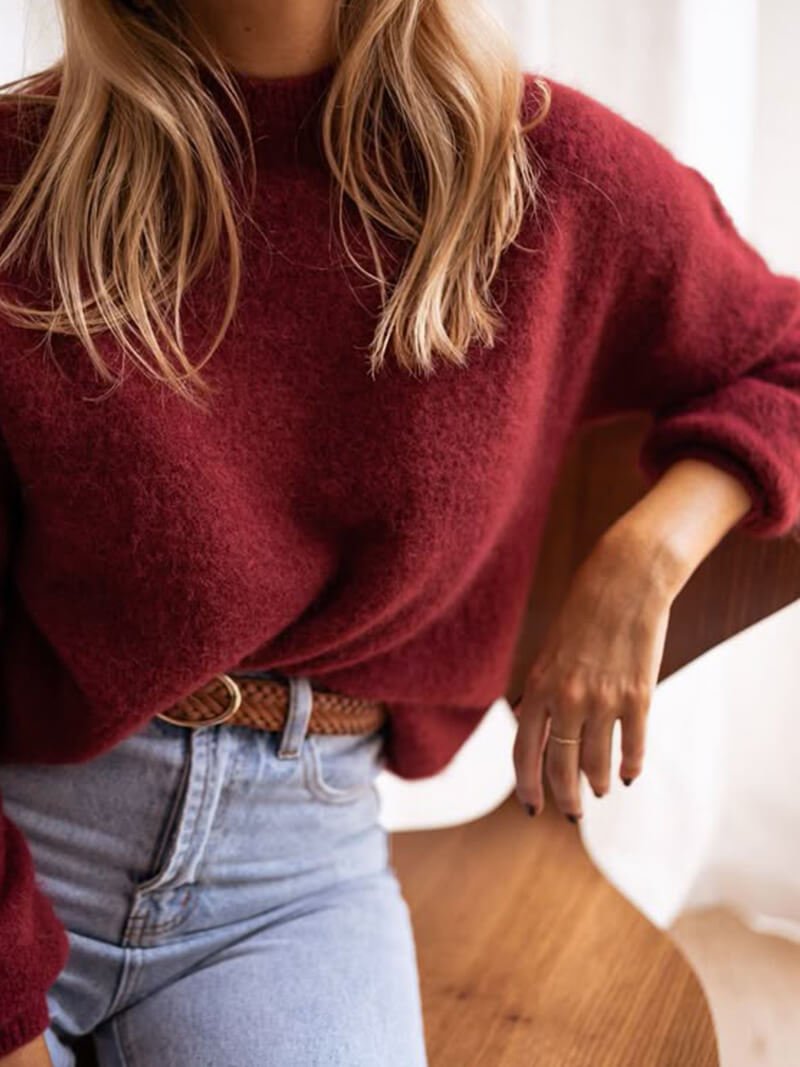 Shiela vinröd pullover