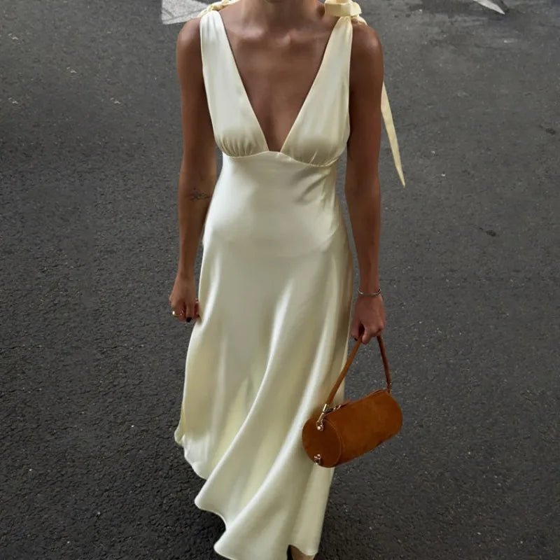 Sienna Satin Tie Strap Maxi Dress