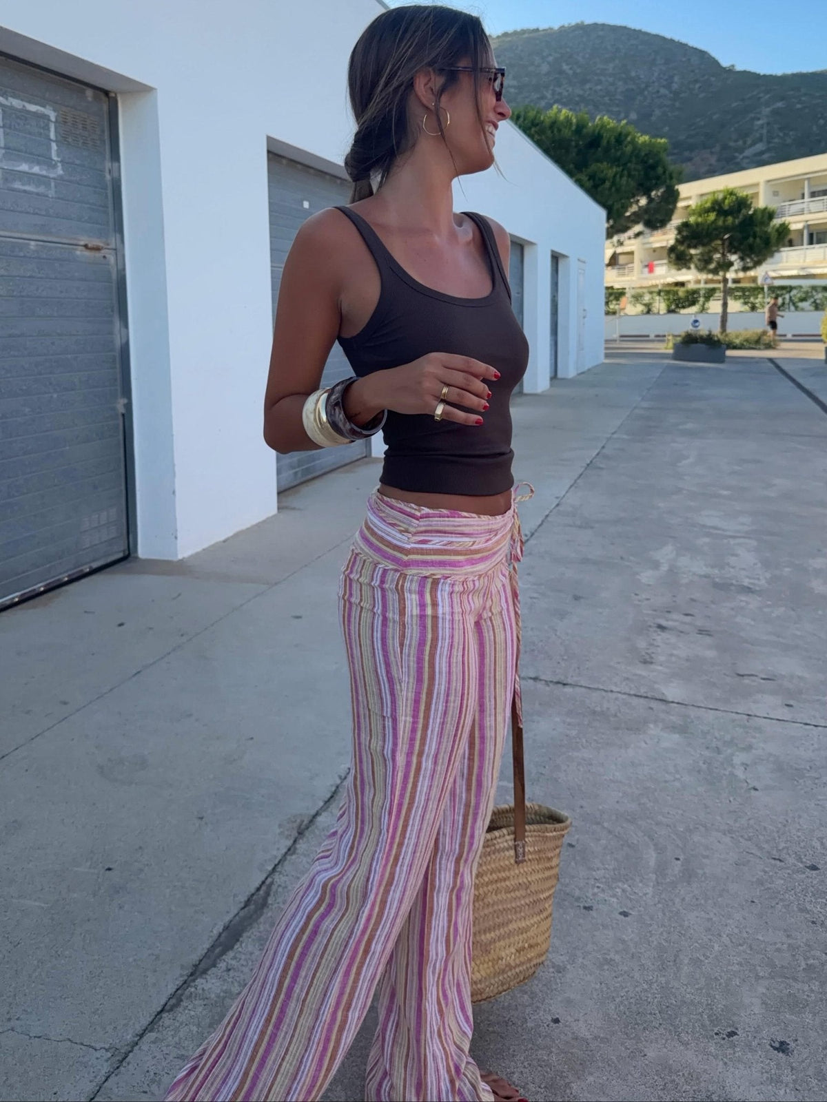 Sienna randiga palazzobyxor