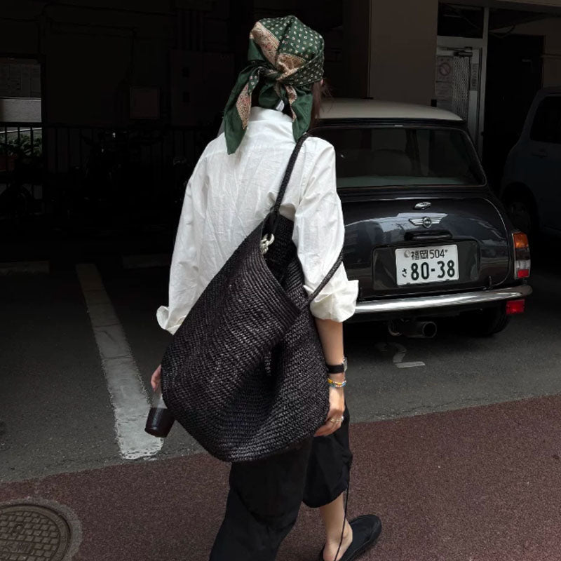 Sophia Handwoven Rattan Tote