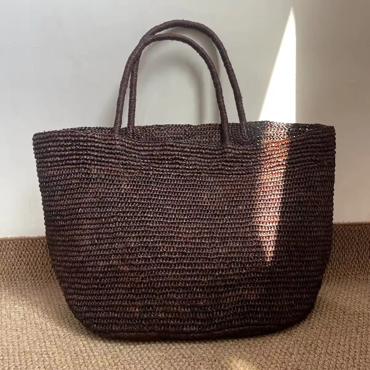 Sophia Handwoven Rattan Tote