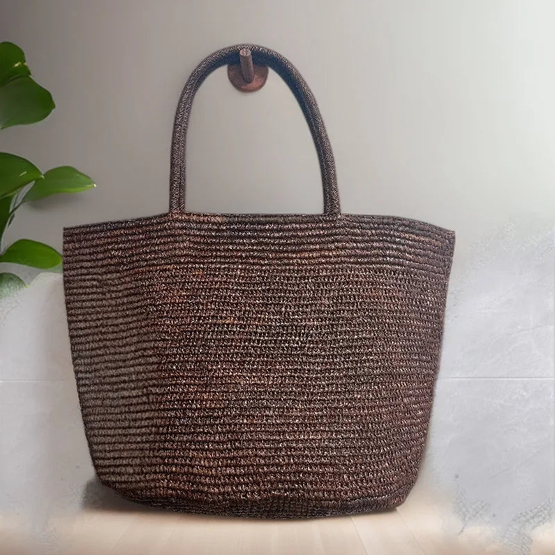 Sophia Handwoven Rattan Tote