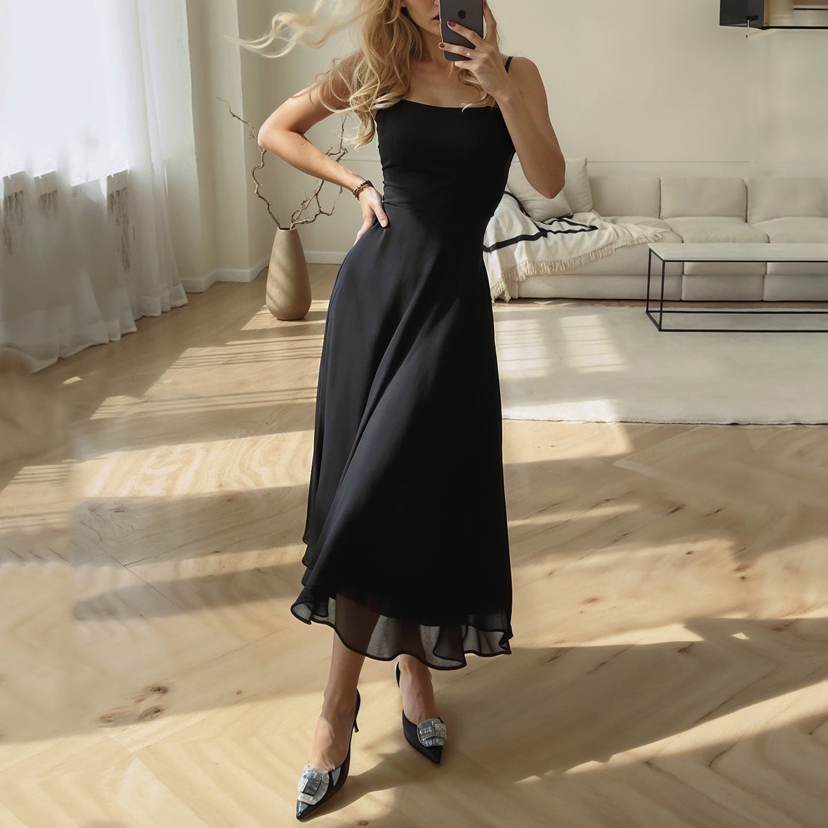 Sophia ärmlös midiklänning