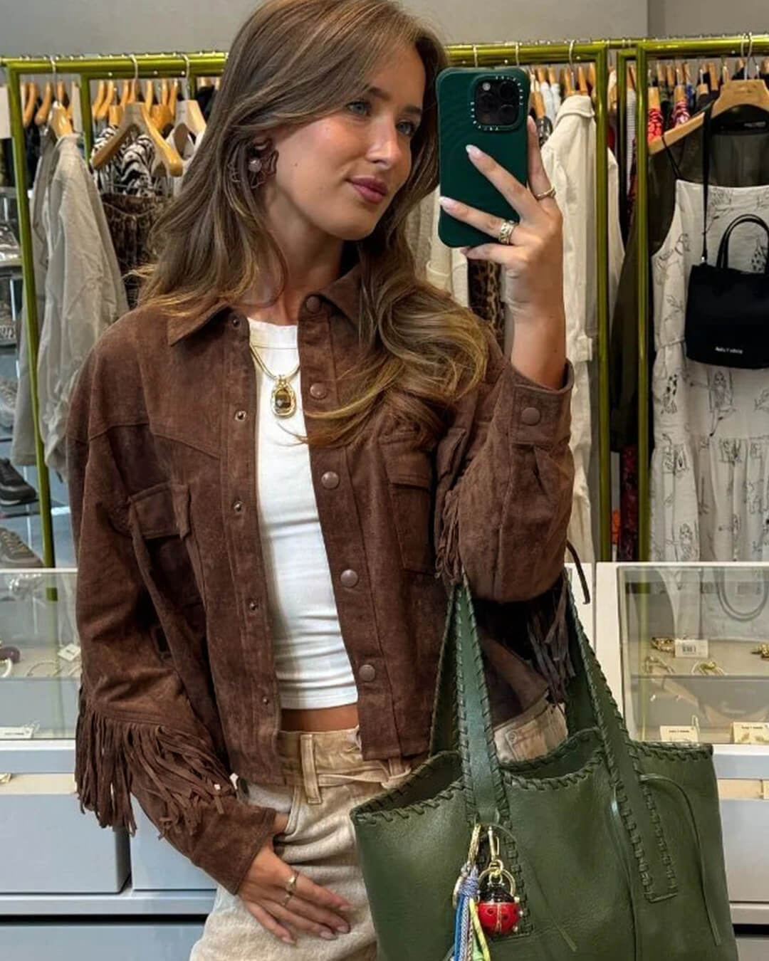 Sophia mockajacka med fransar