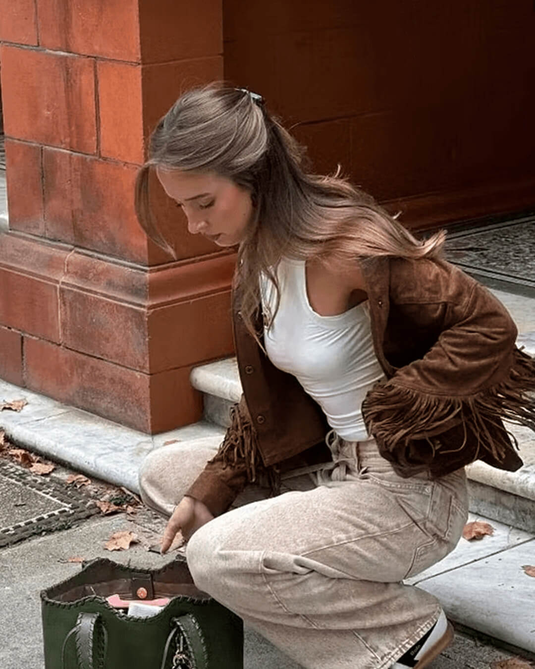 Sophia mockajacka med fransar