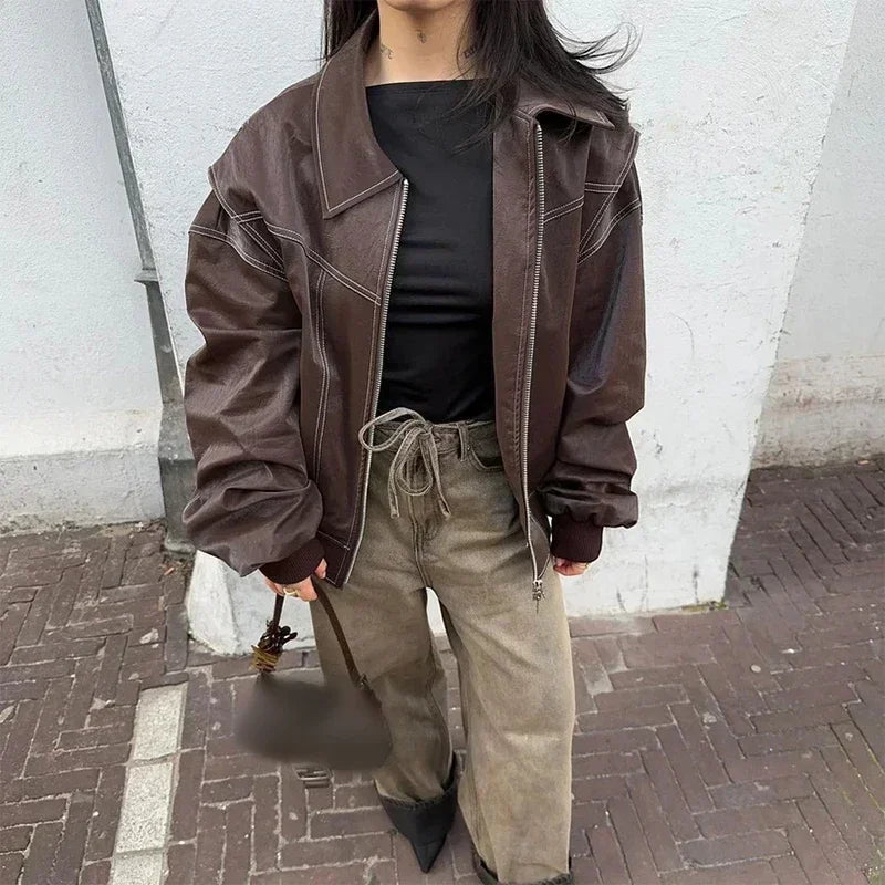 Sophia jacka med dragkedja och slagkrage
