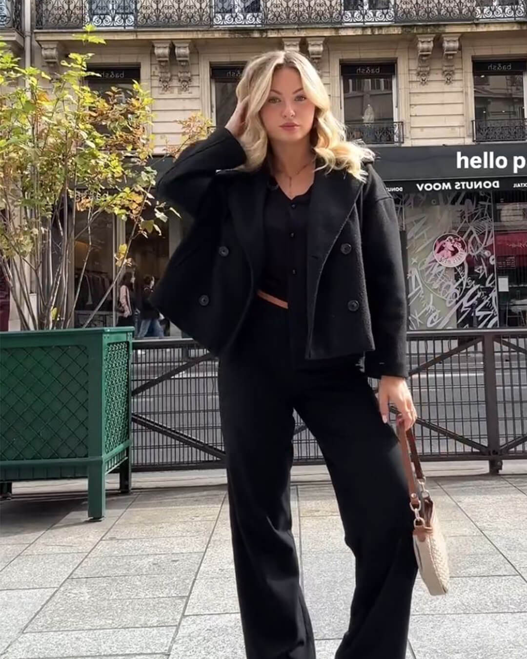 Suzane kort dubbelknäppt kappa