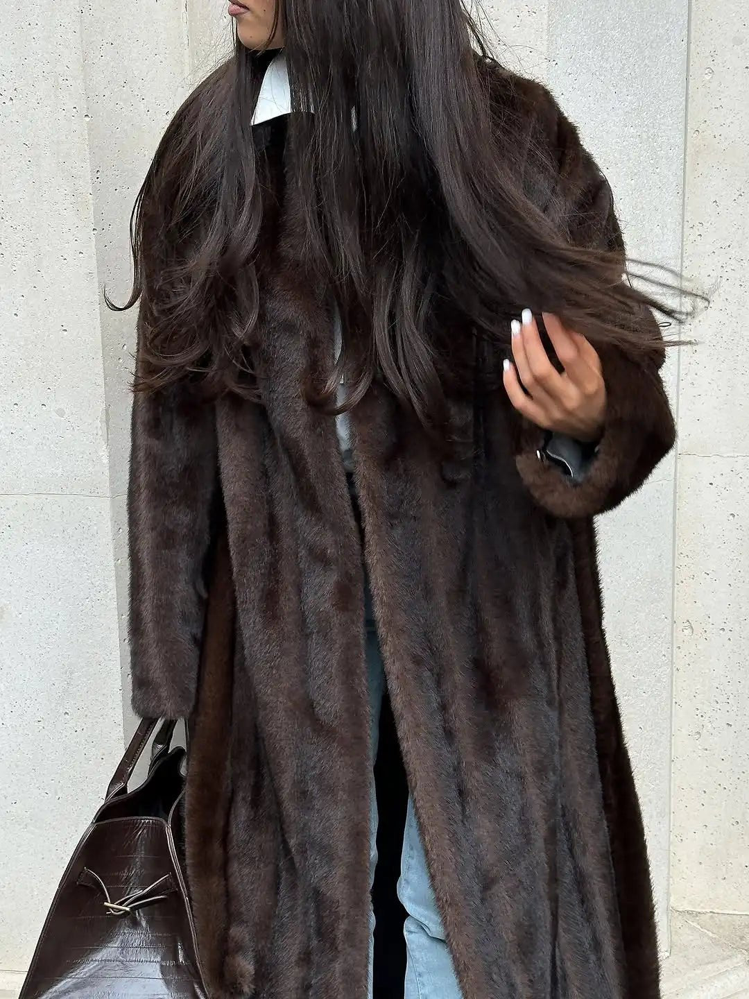 Suzy maxikappa i fuskpäls