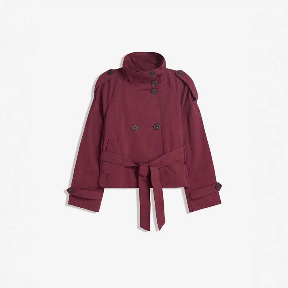 Thea kort trenchcoat med skärp