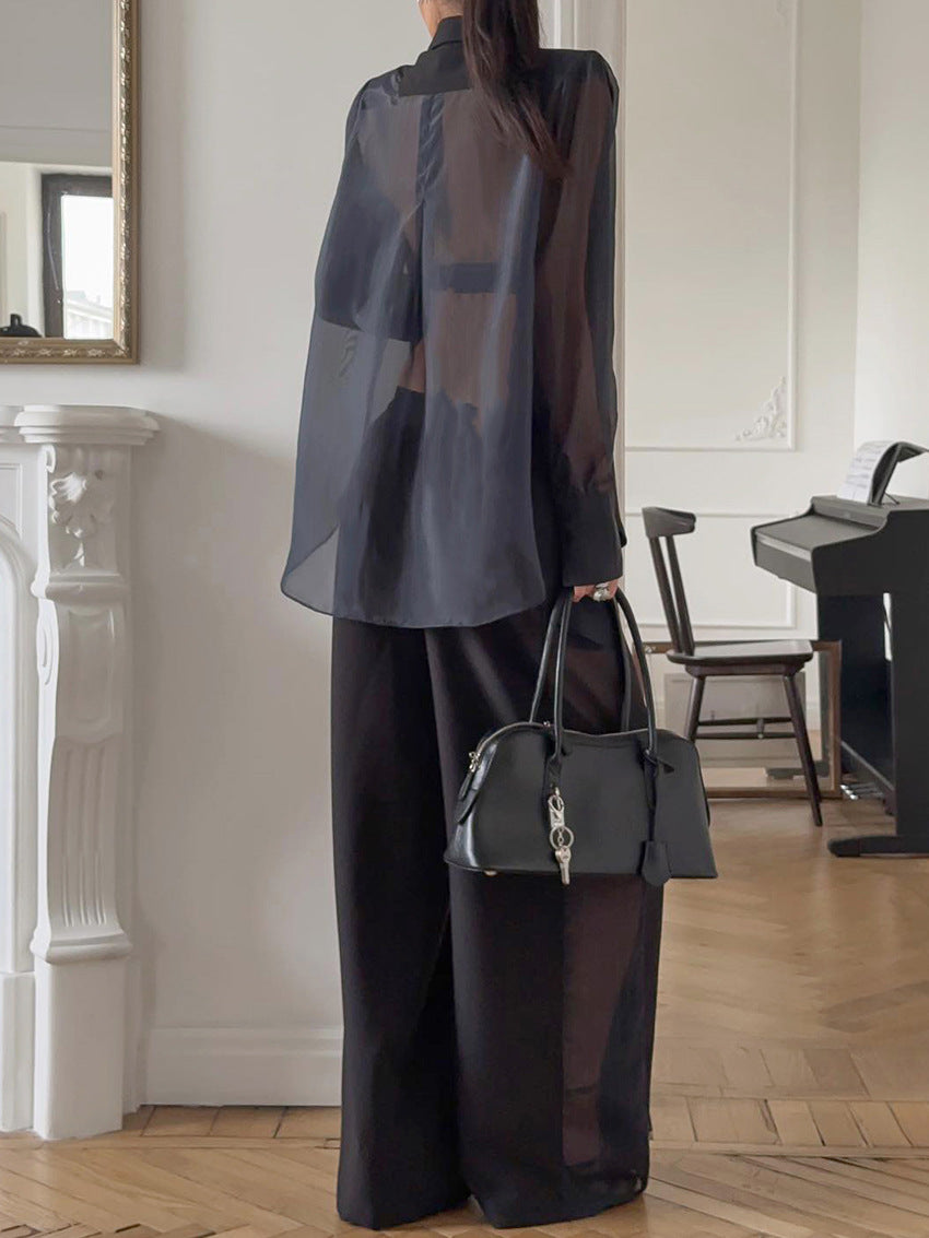 Greer blazerset med transparenta ärmar