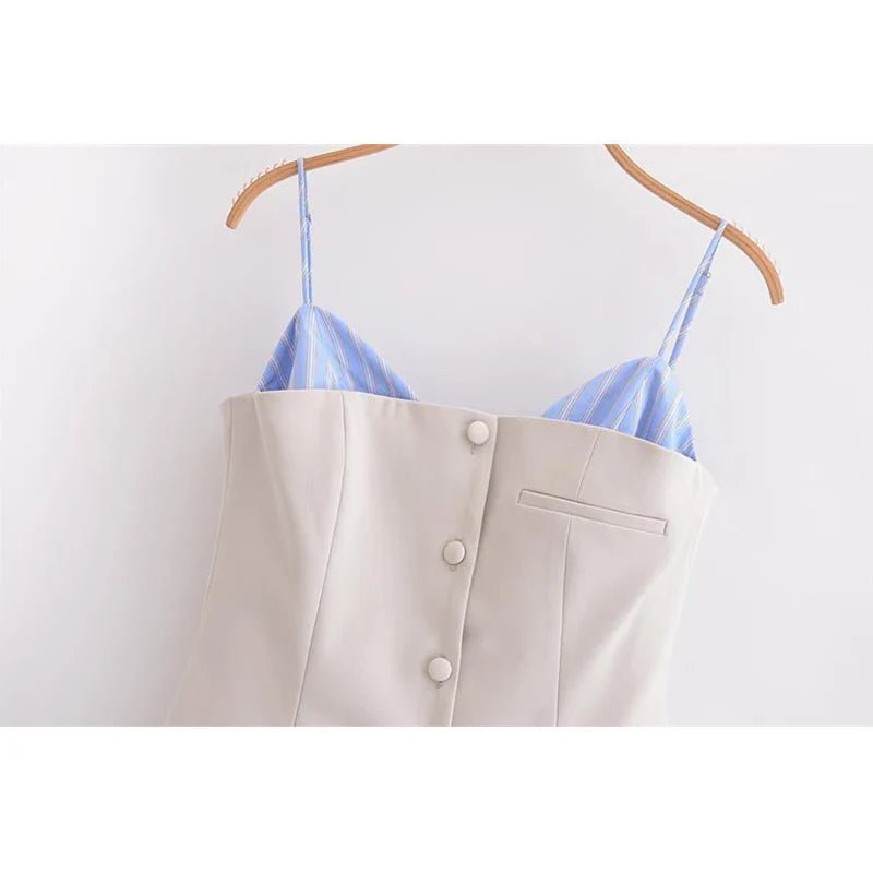 Trina randig veckad korsettminiklänning