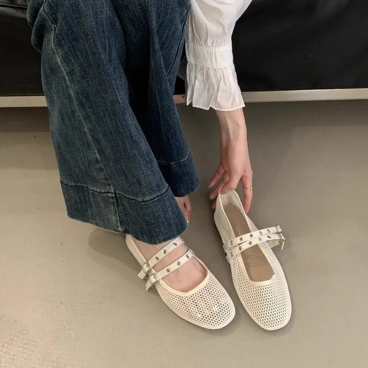 Valerie ballerinaskor i mesh med spänne