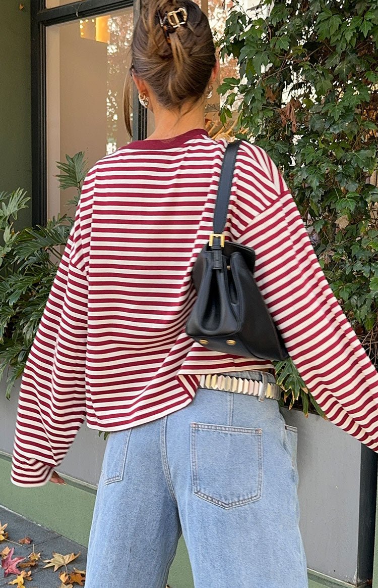 Vivien randig oversized stickad tröja