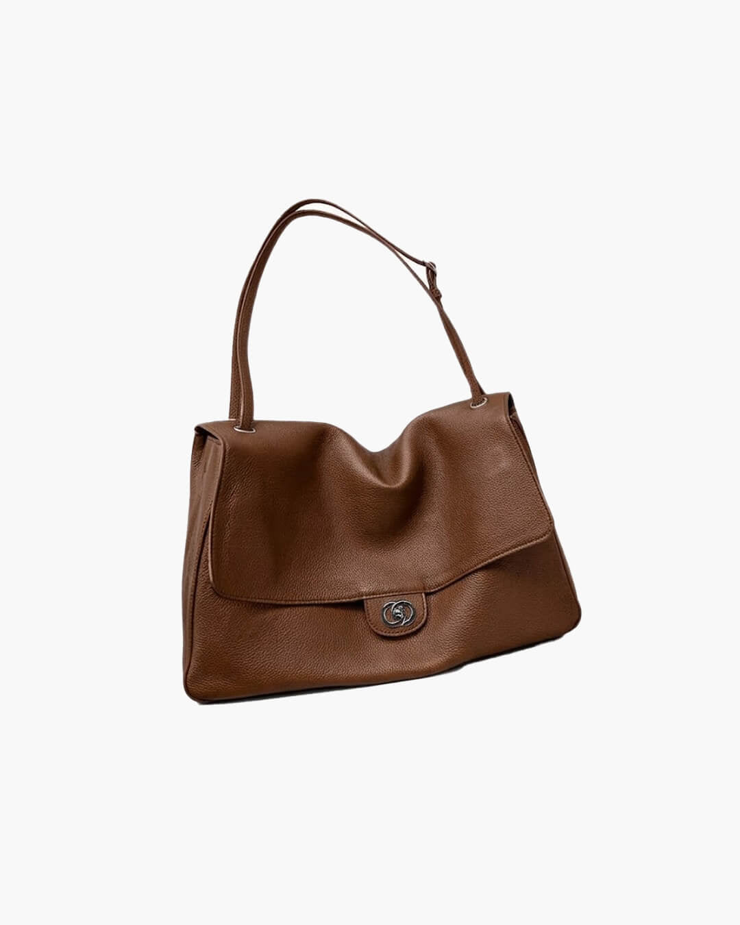 Solveig Buckle Flap Shoulder Bag in brown – product shot