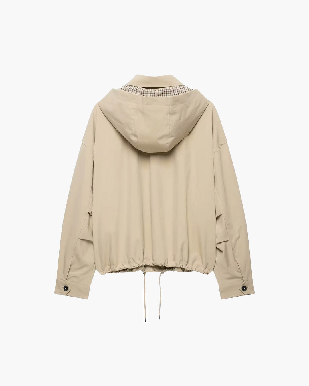 Tuva Hooded Zip Jacket in beige – product shot